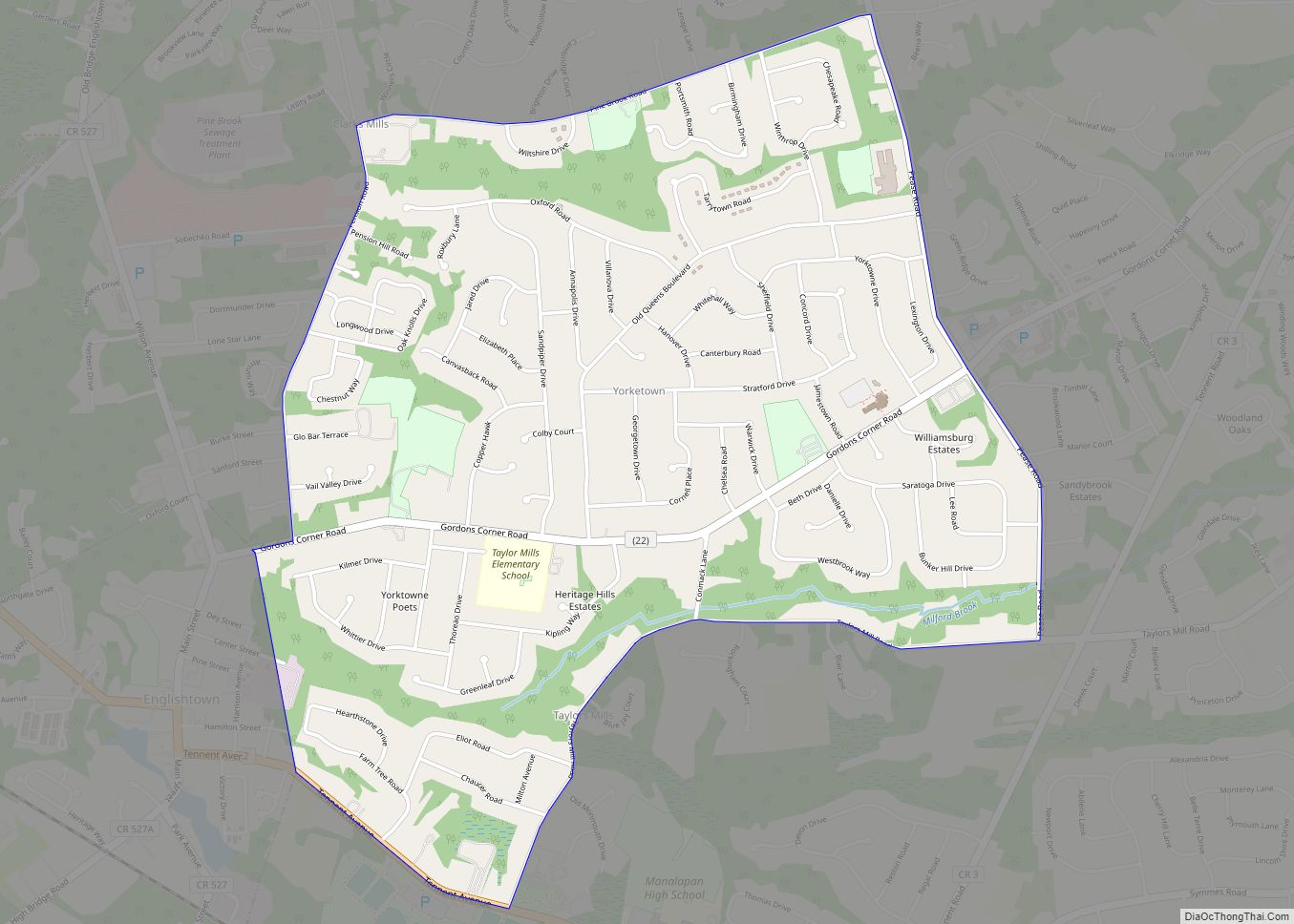 Map of Yorketown CDP