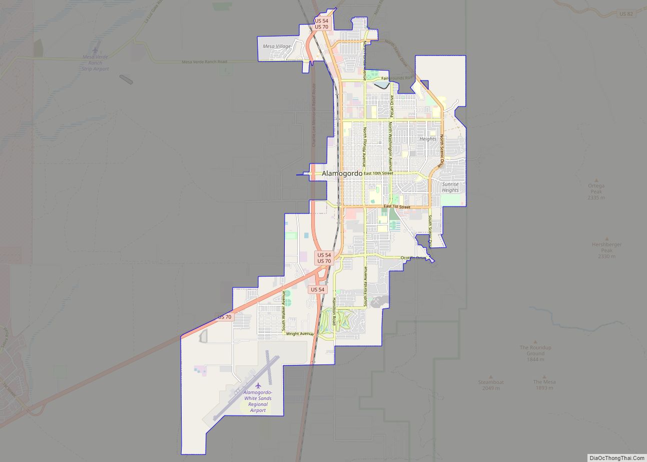 Map of Alamogordo city