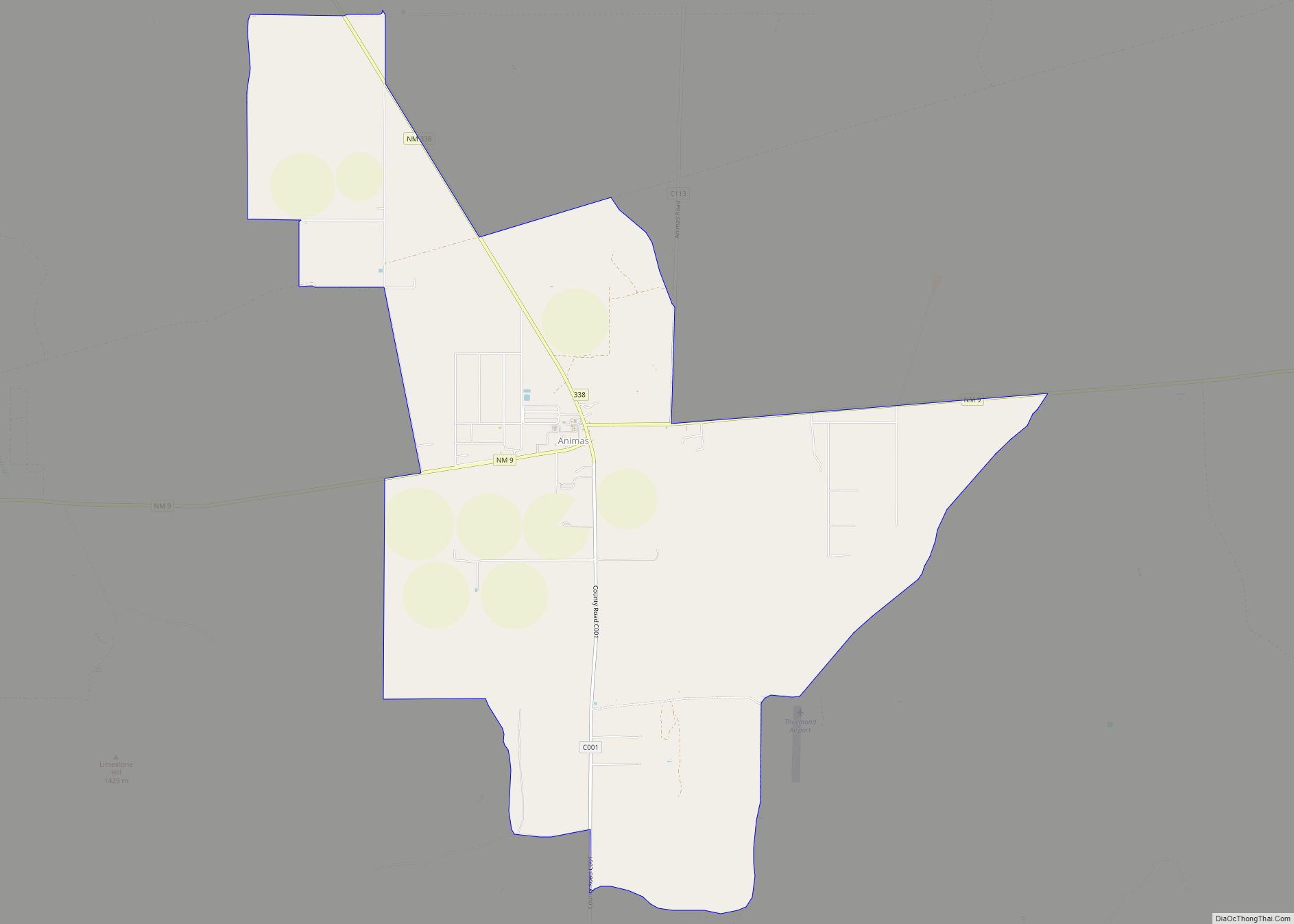 Map of Animas CDP