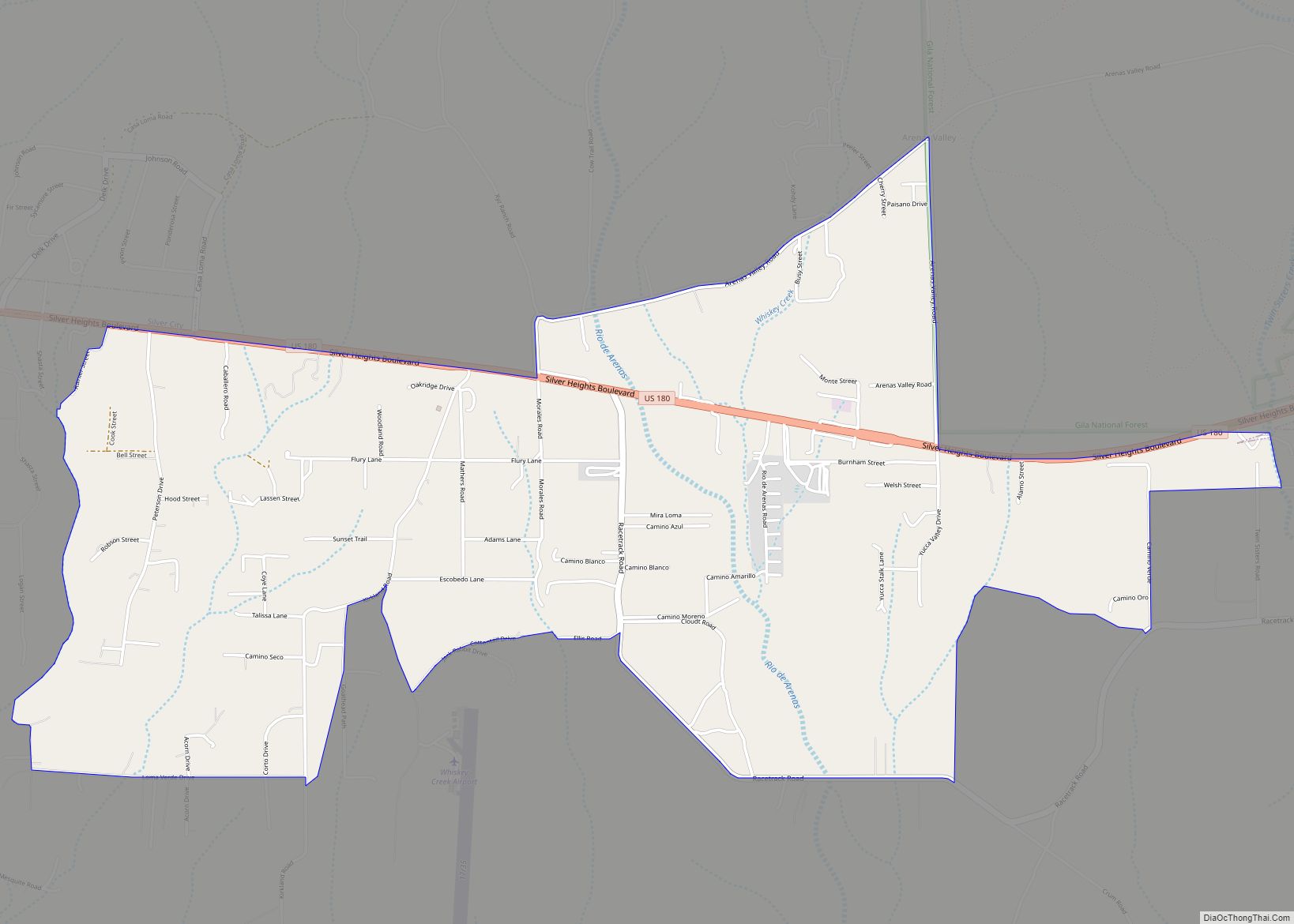 Map of Arenas Valley CDP