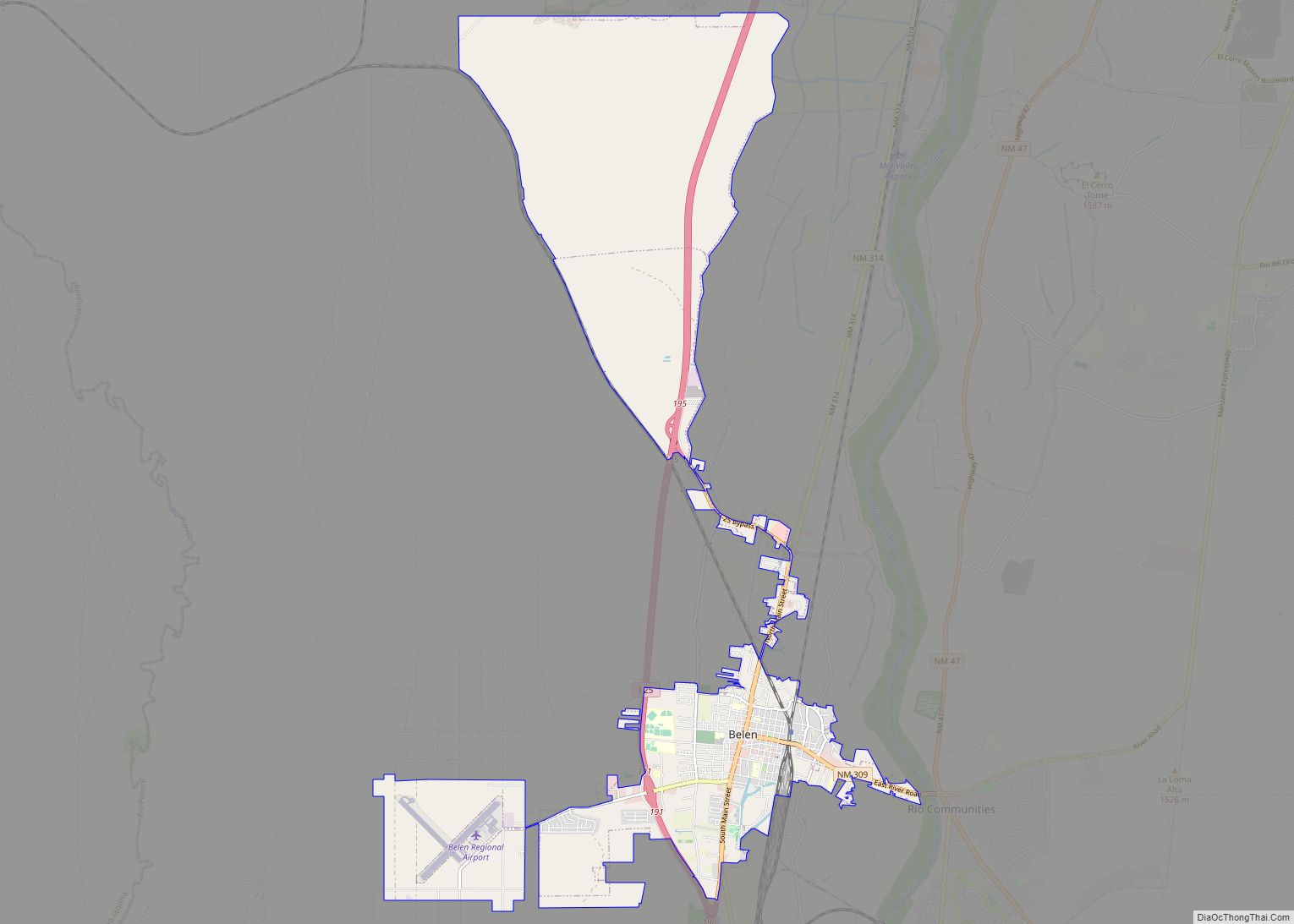 Map of Belen city
