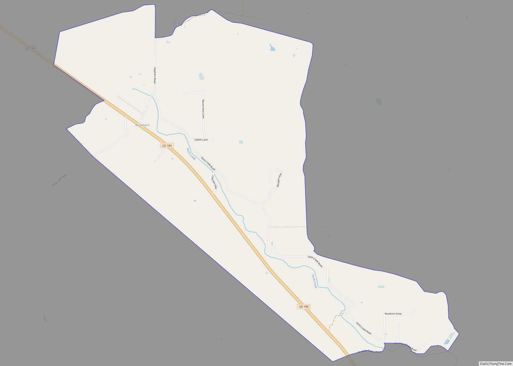 Map of Buckhorn CDP, New Mexico