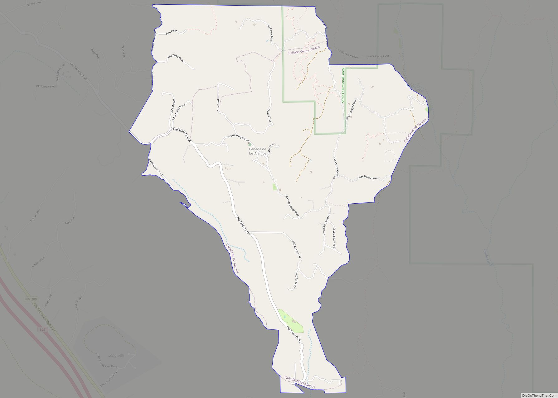 Map of Cañada de los Alamos CDP