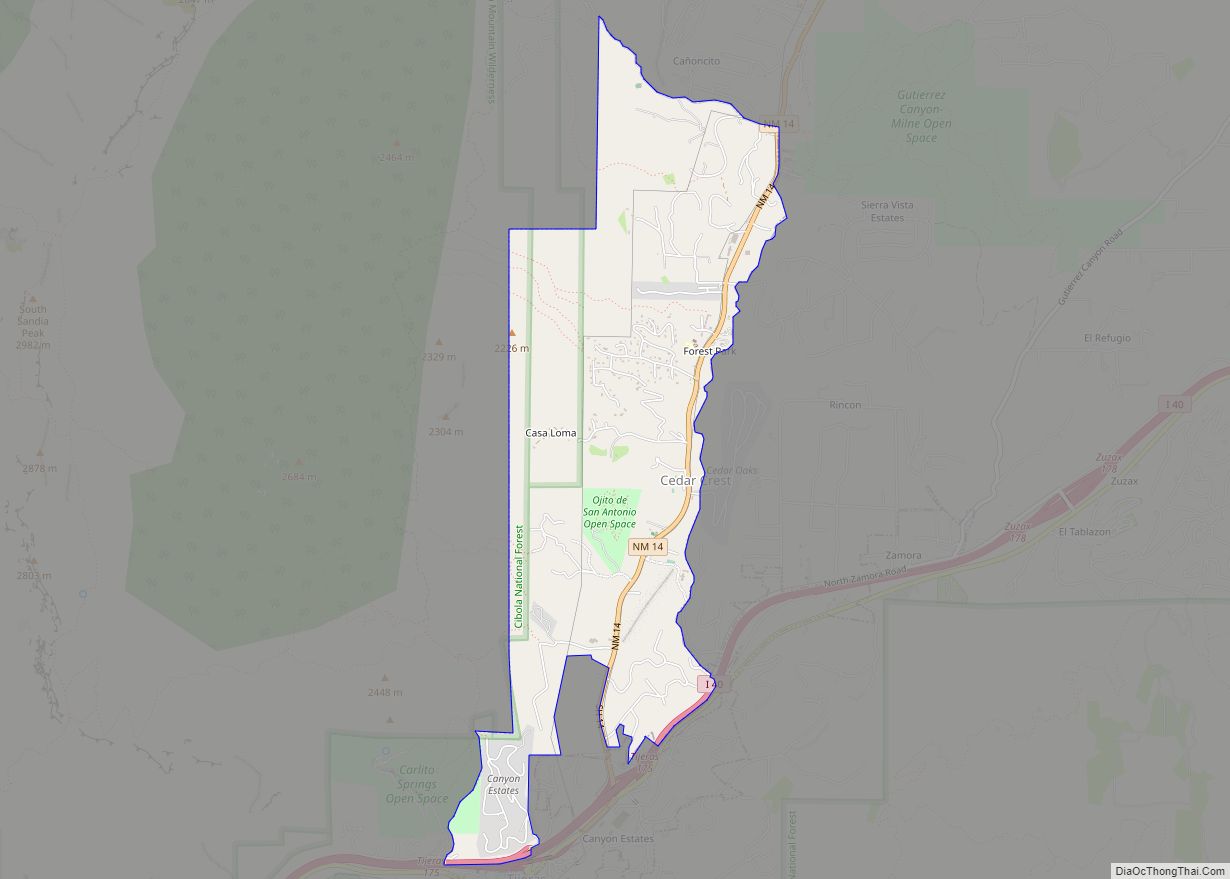 Map of Cedar Crest CDP