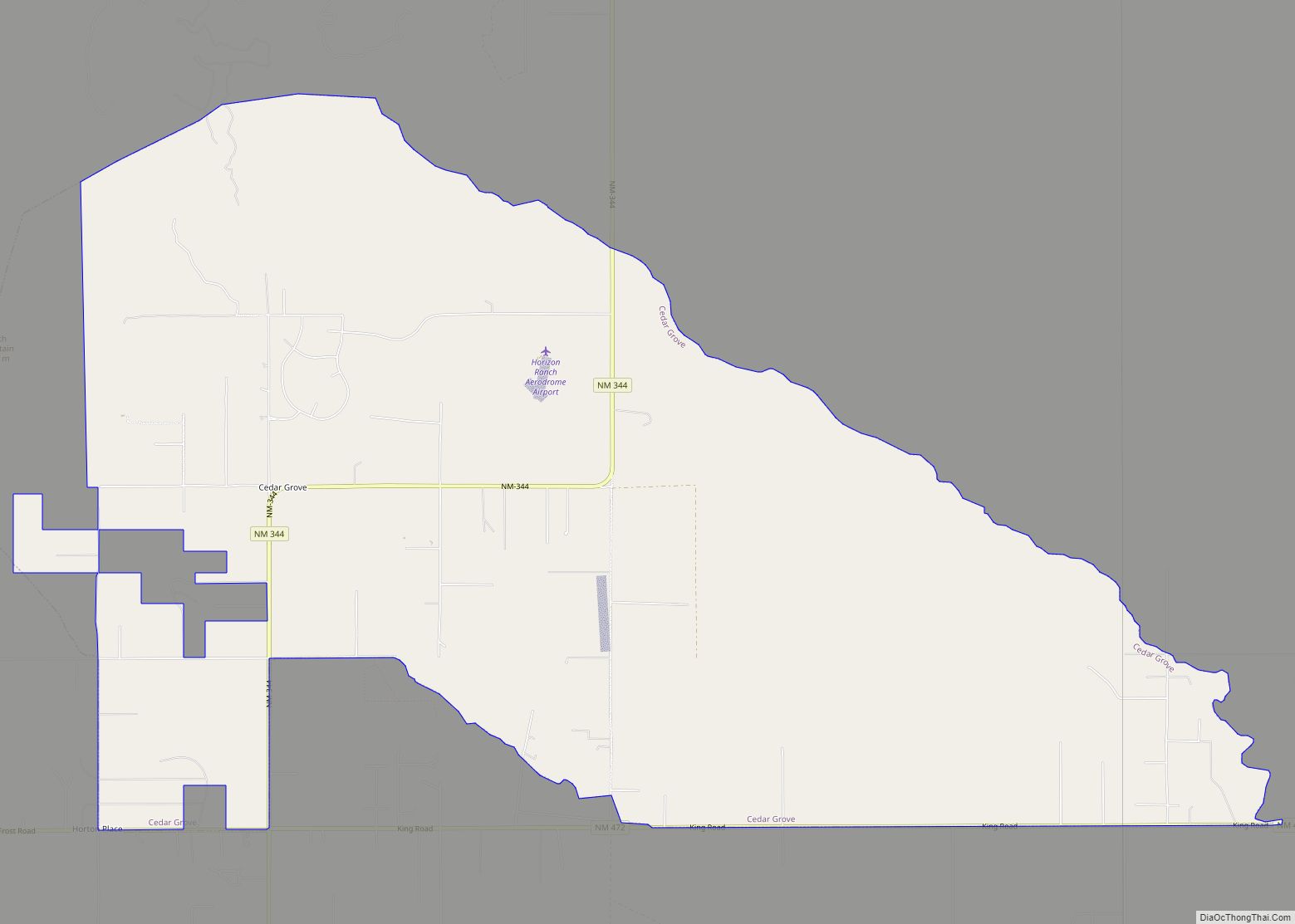 Map of Cedar Grove CDP, New Mexico