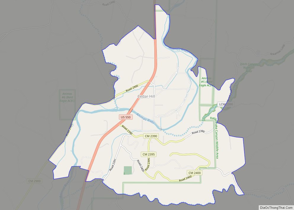 Map of Cedar Hill CDP, New Mexico