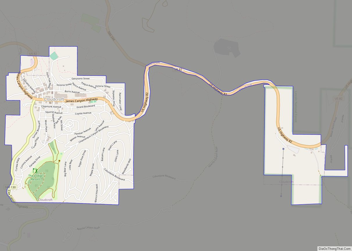 Map of Cloudcroft village
