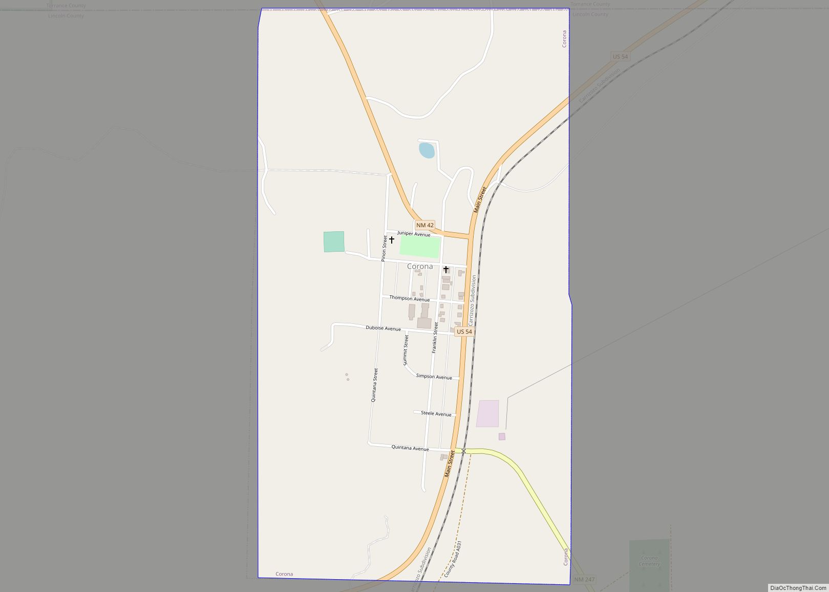Map of Corona village, New Mexico