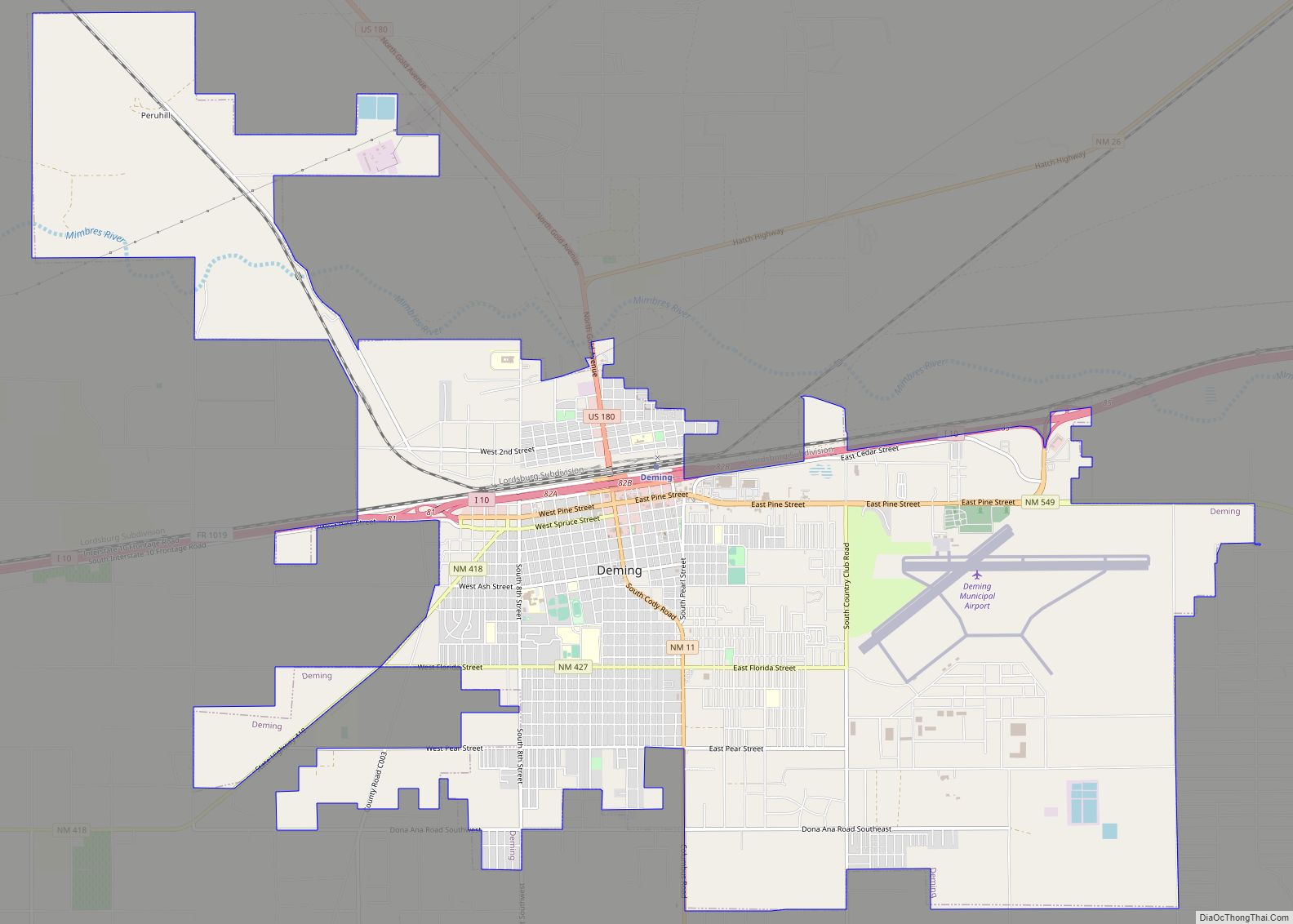 Map of Deming city