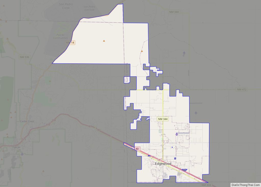 Map of Edgewood town, New Mexico