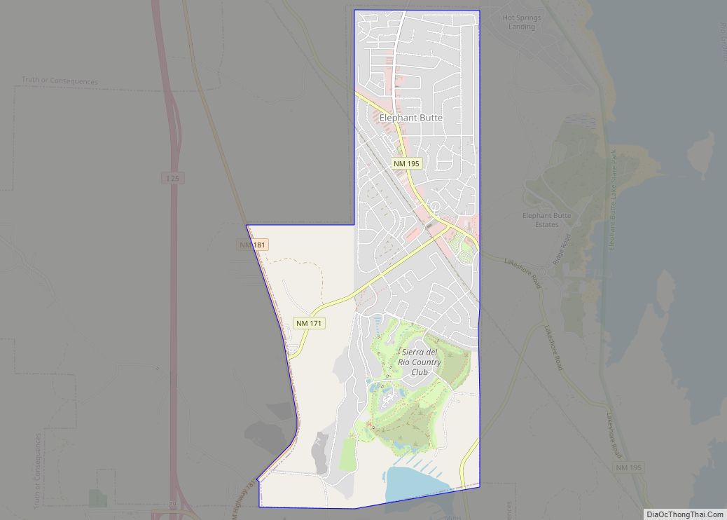Map of Elephant Butte city