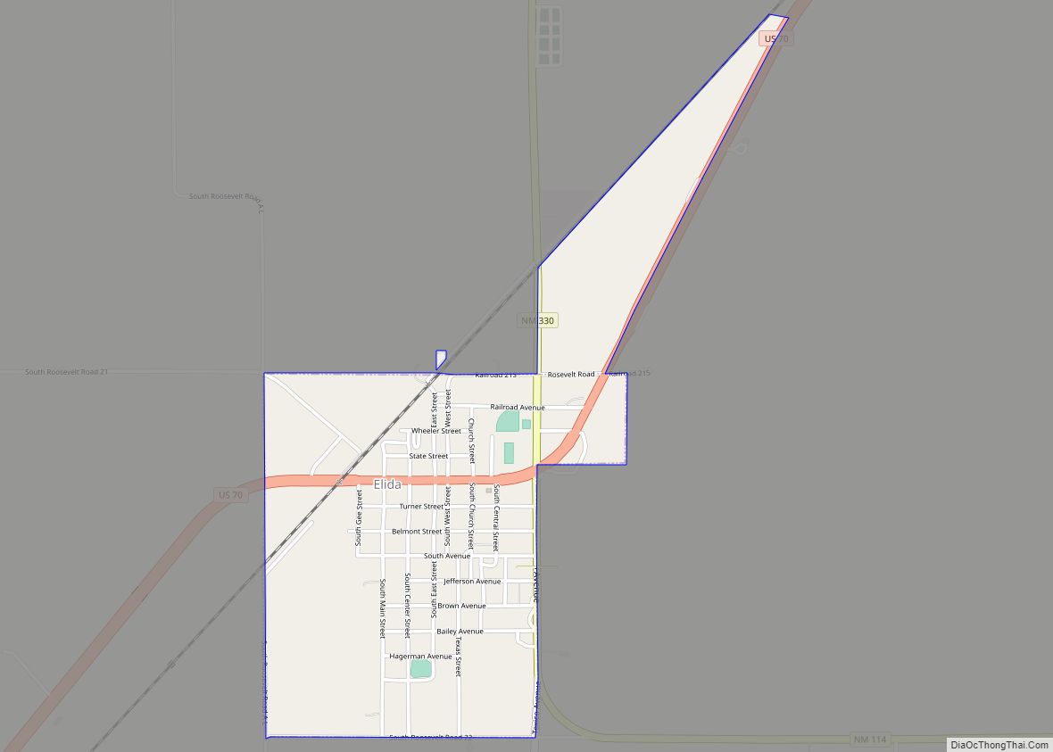 Map of Elida town