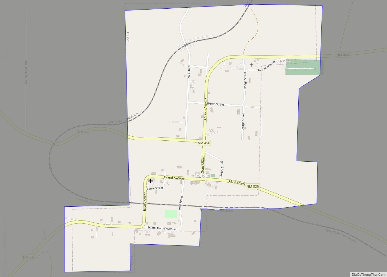 Map of Folsom village, New Mexico