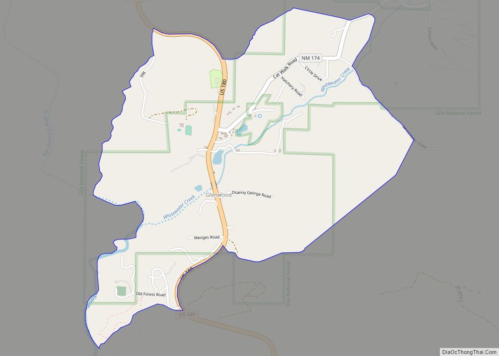 Map of Glenwood CDP, New Mexico