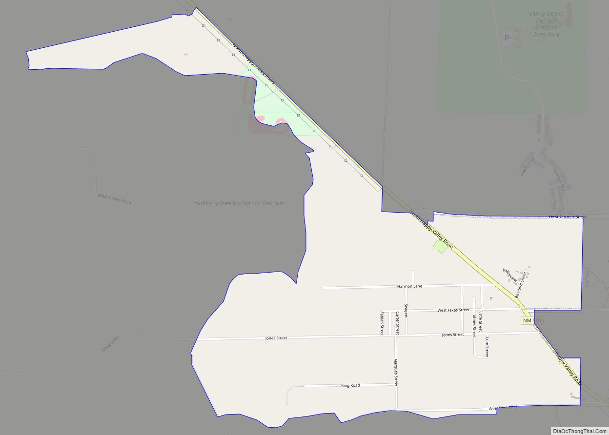 Map of Happy Valley CDP, New Mexico