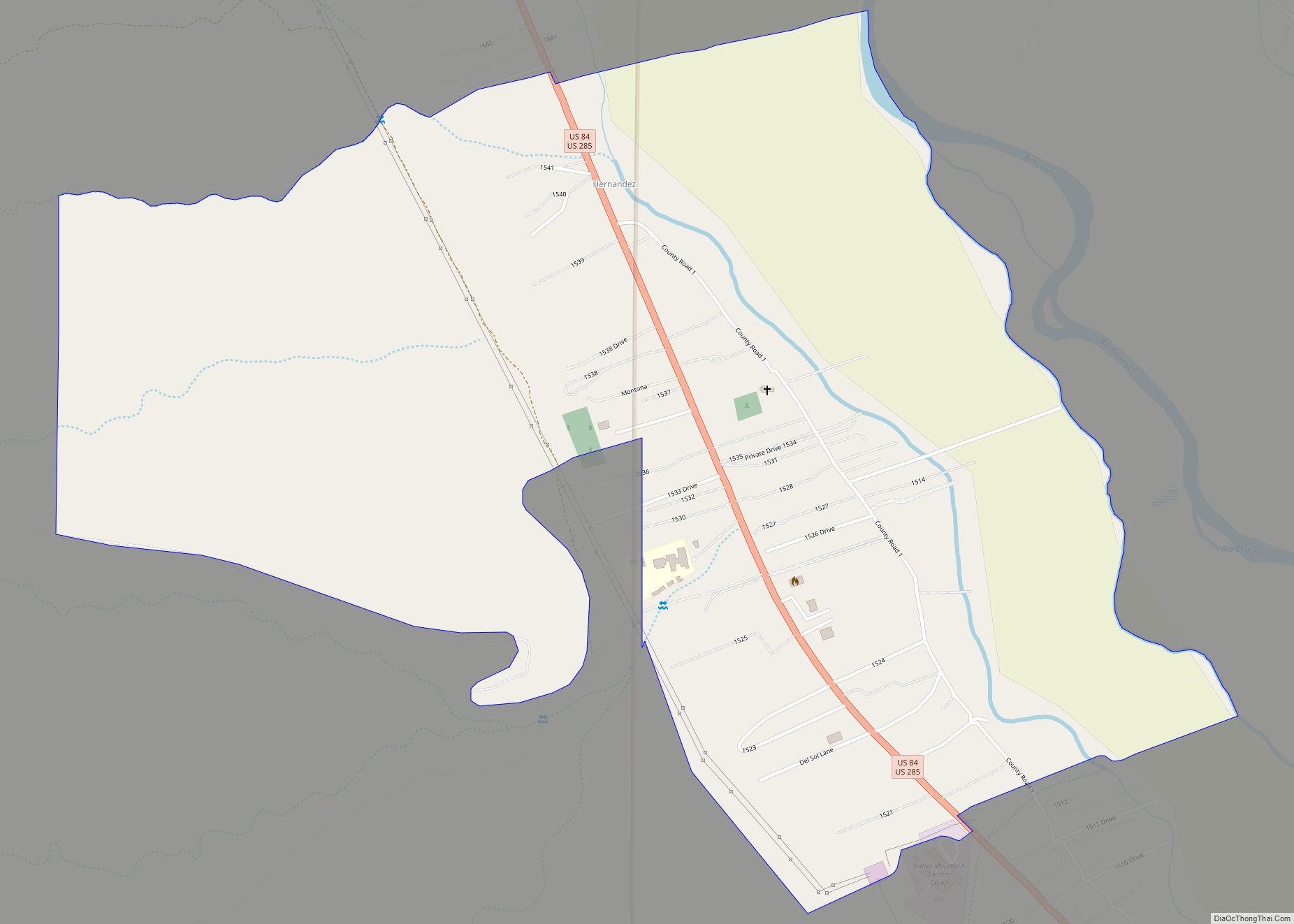 Map of Hernandez CDP