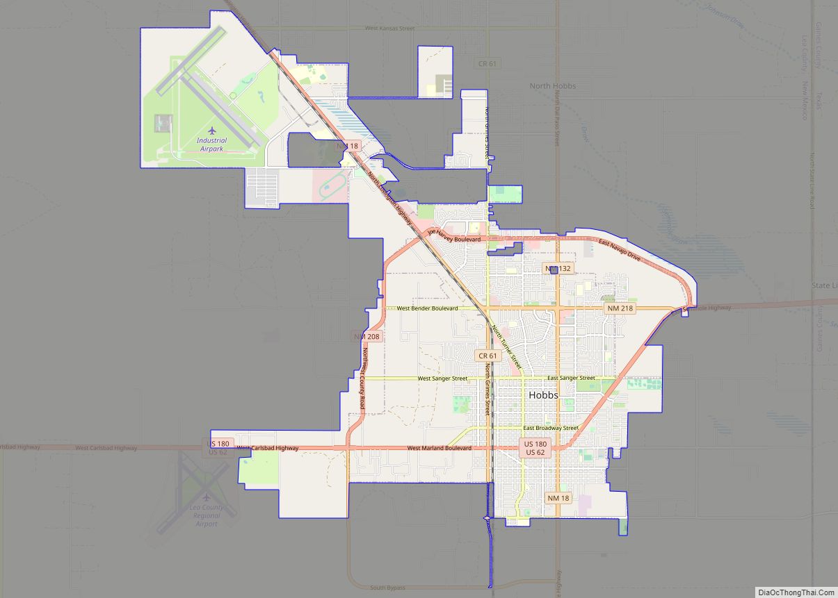 Map of Hobbs city