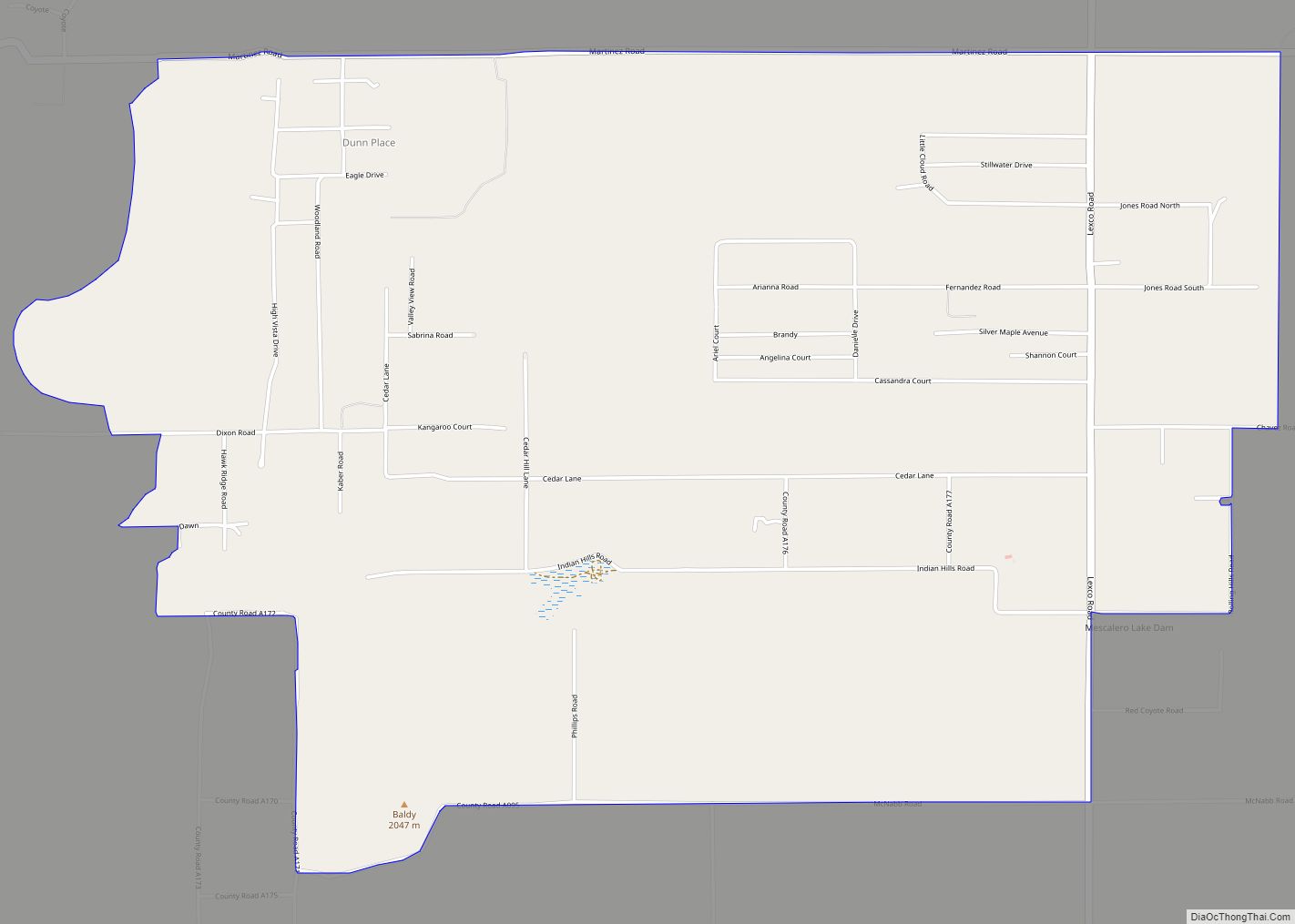 Map of Indian Hills CDP, New Mexico