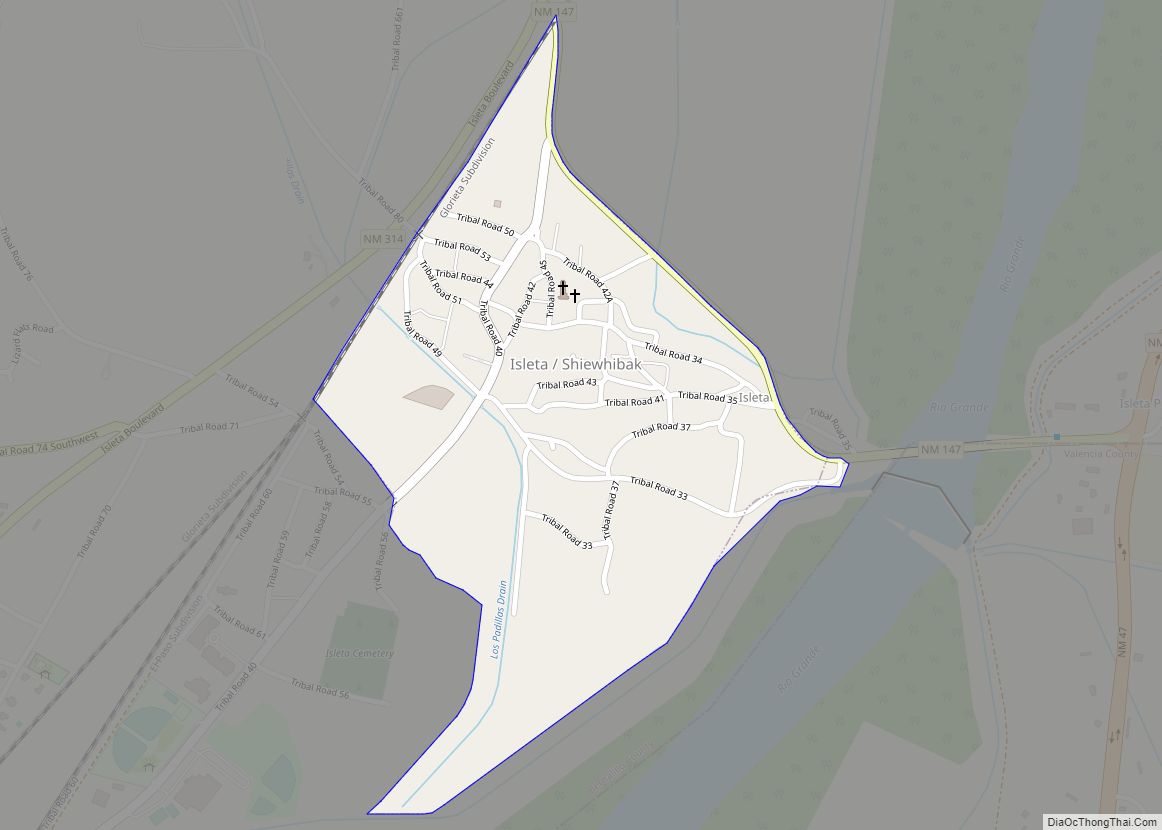Map of Isleta Village Proper CDP