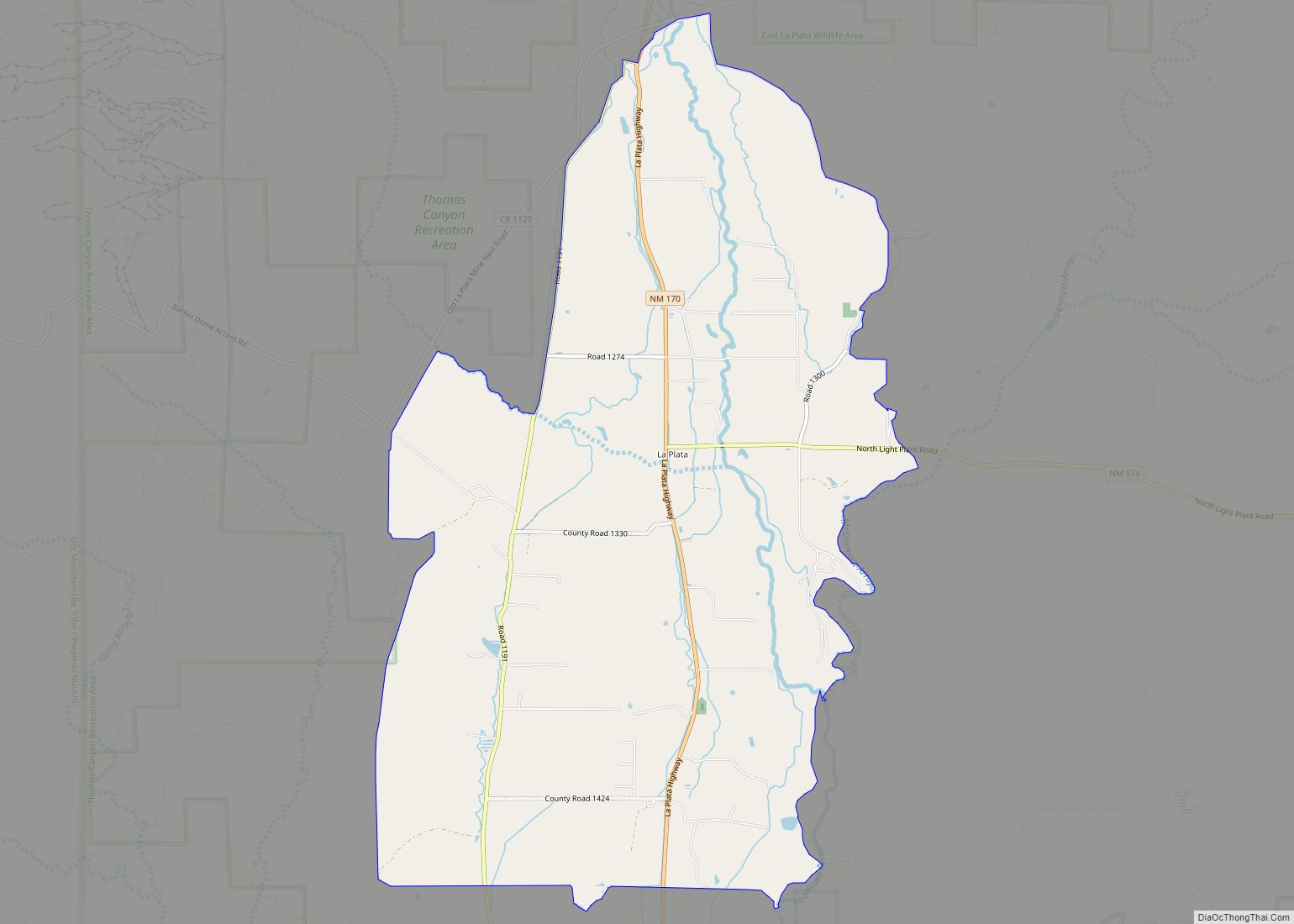 Map of La Plata CDP, New Mexico