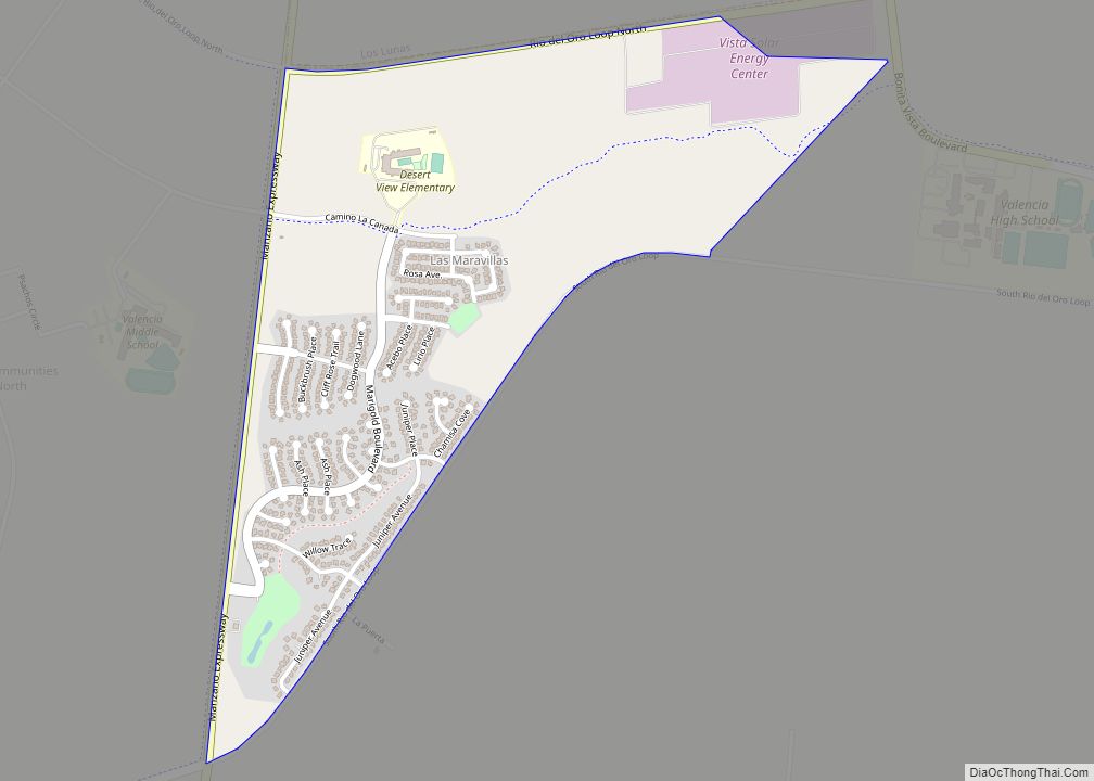 Map of Las Maravillas CDP