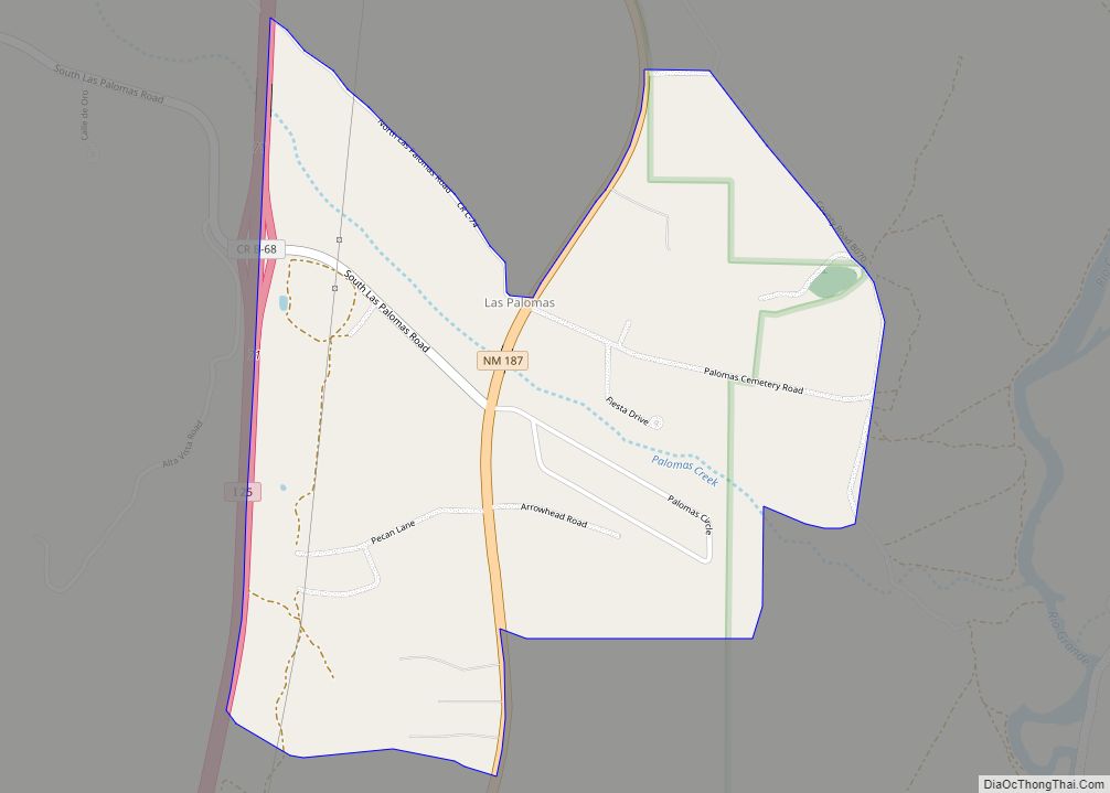 Map of Las Palomas CDP