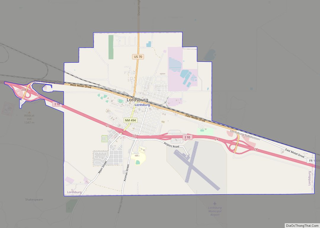 Map of Lordsburg city