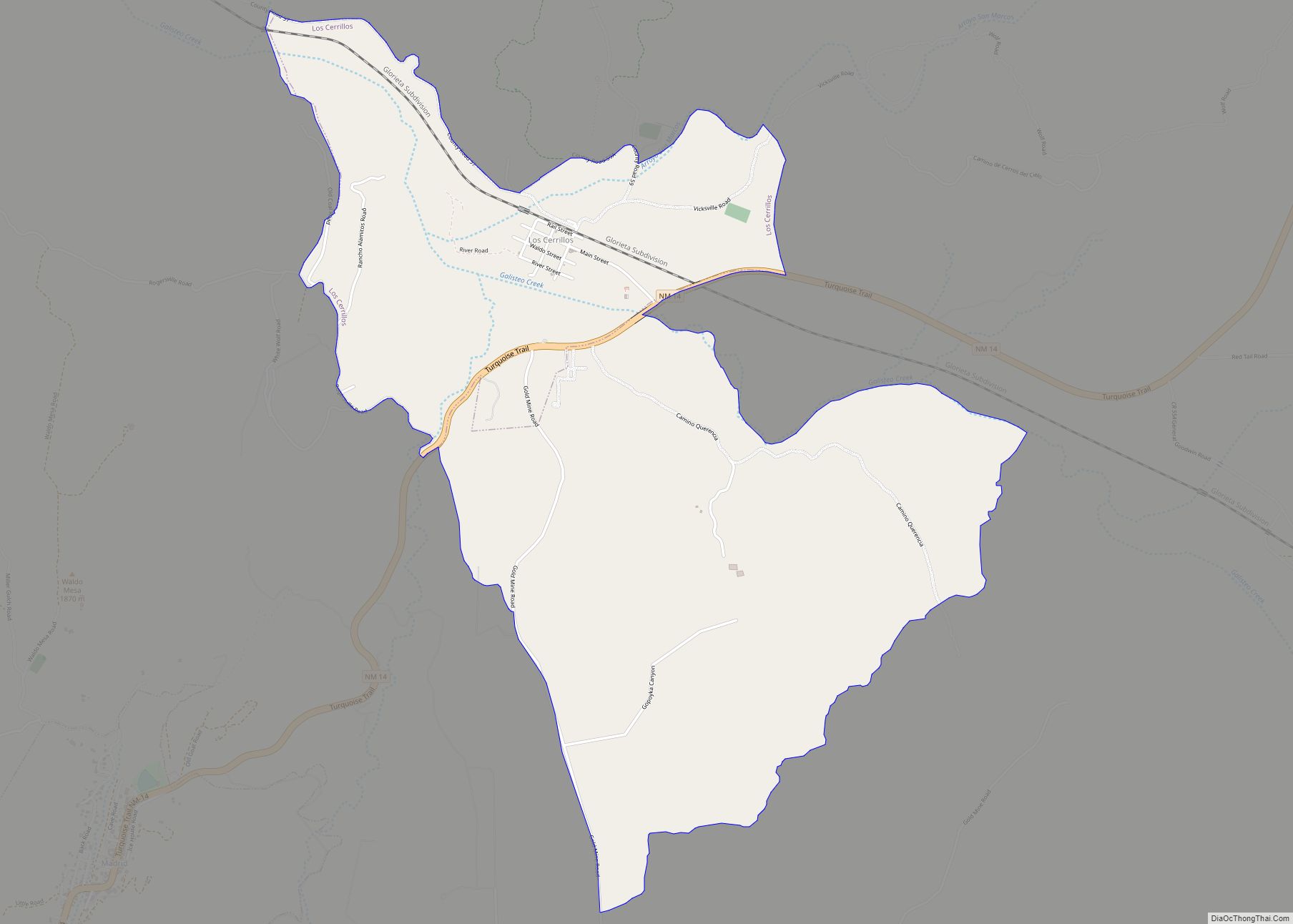 Map of Los Cerrillos CDP