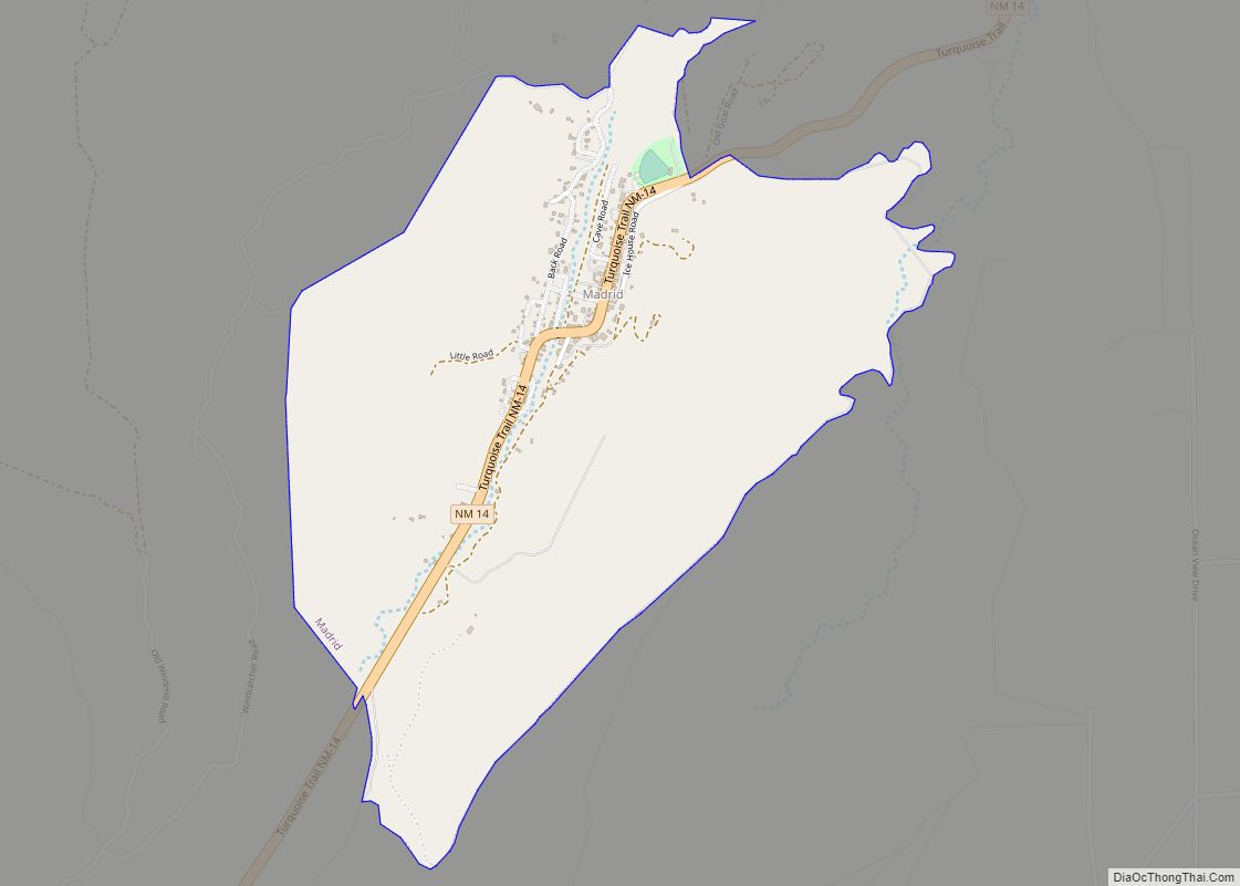 Map of Madrid CDP, New Mexico