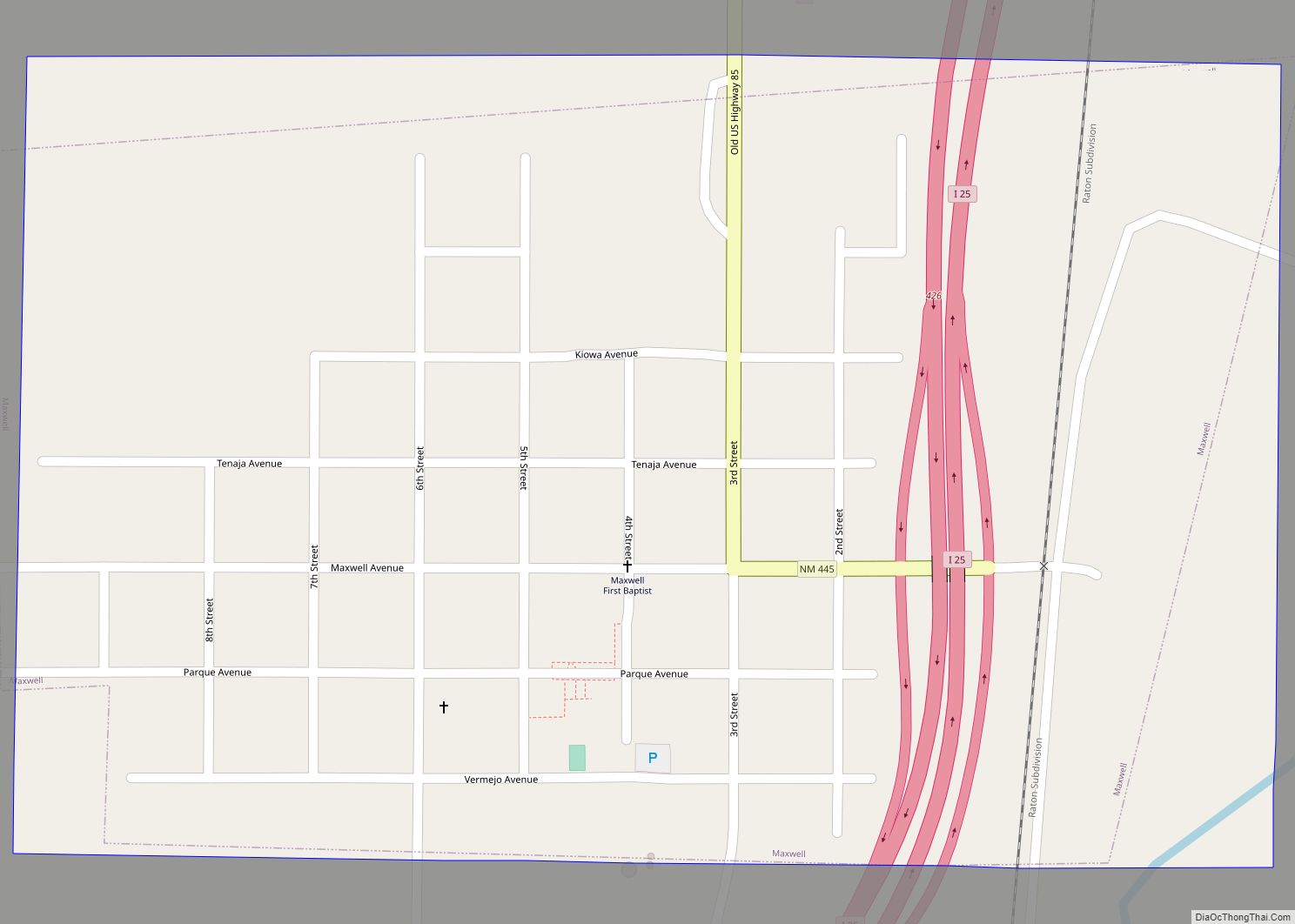 Map of Maxwell village, New Mexico