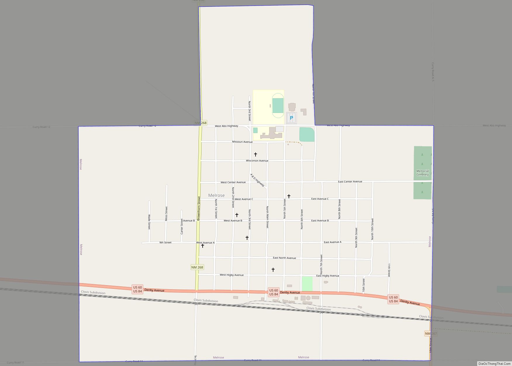 Map of Melrose village, New Mexico