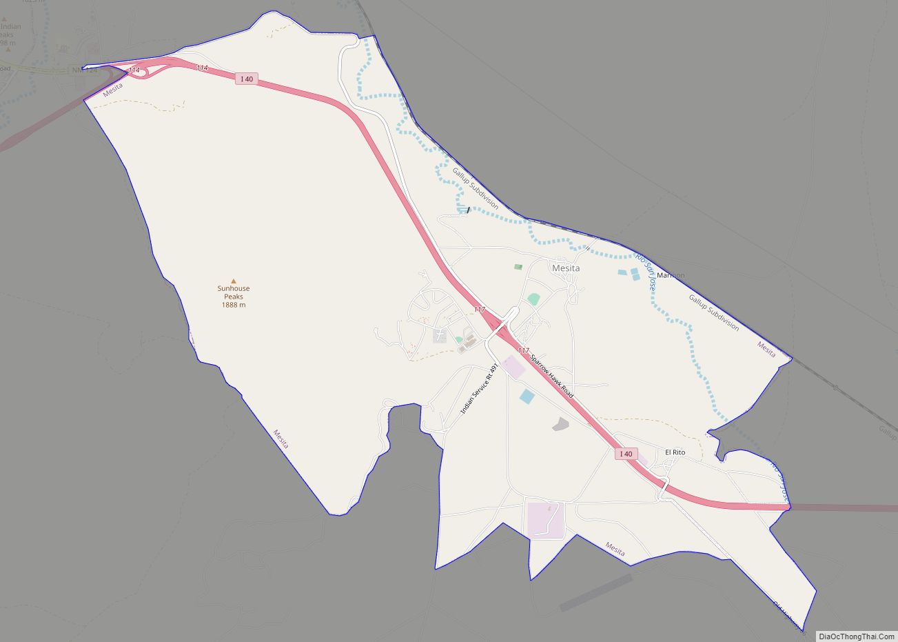 Map of Mesita CDP