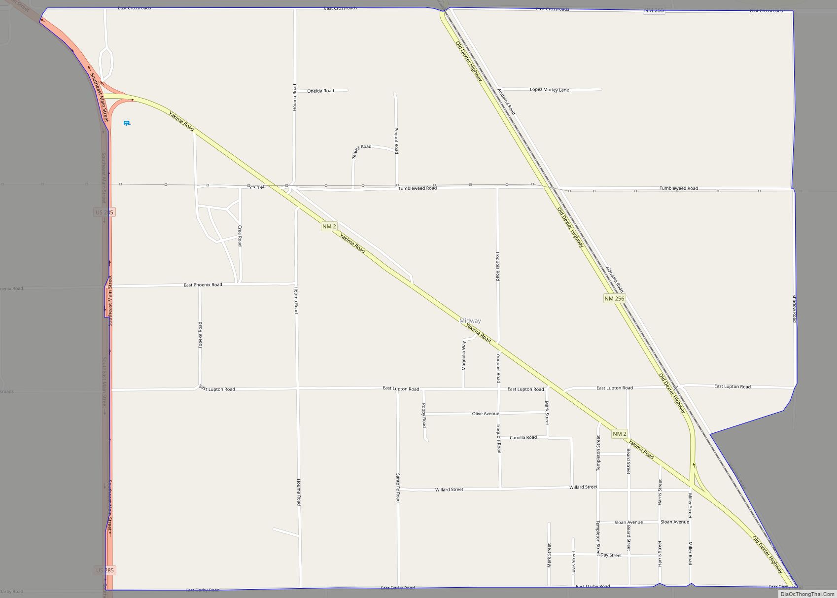 Map of Midway CDP, New Mexico