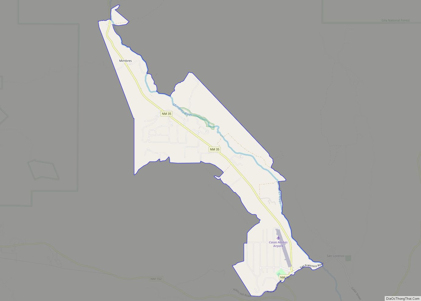 Map of Mimbres CDP