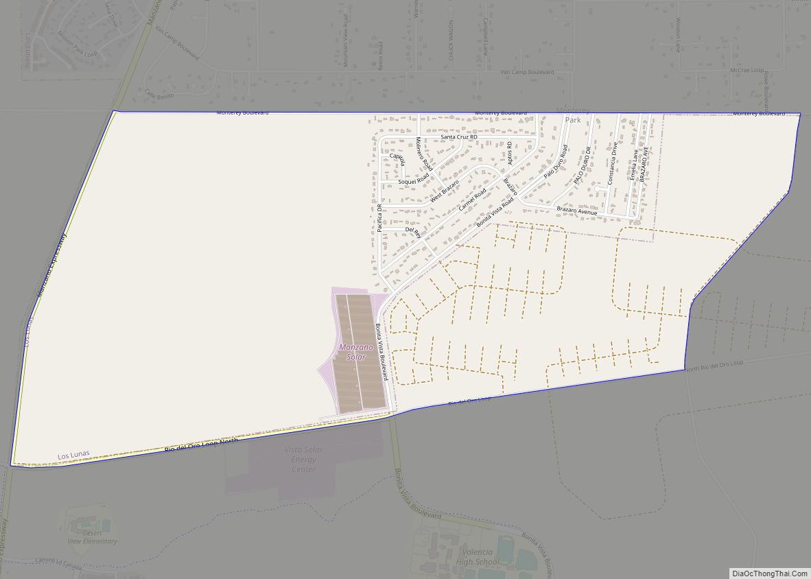 Map of Monterey Park CDP, New Mexico