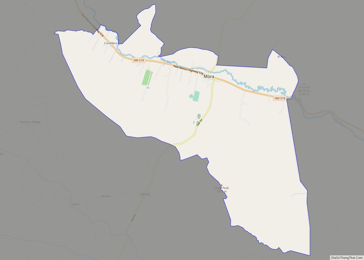 Map of Mora CDP, New Mexico