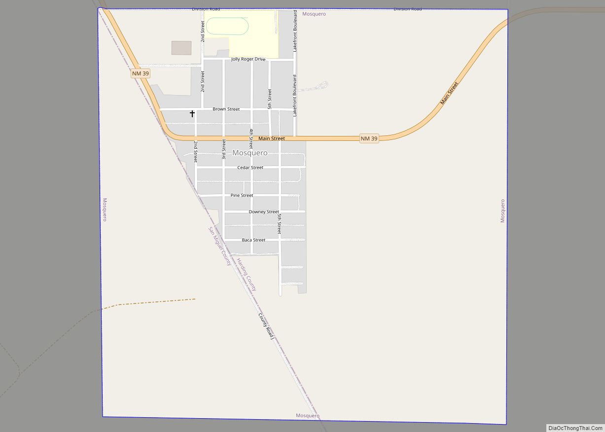 Map of Mosquero village