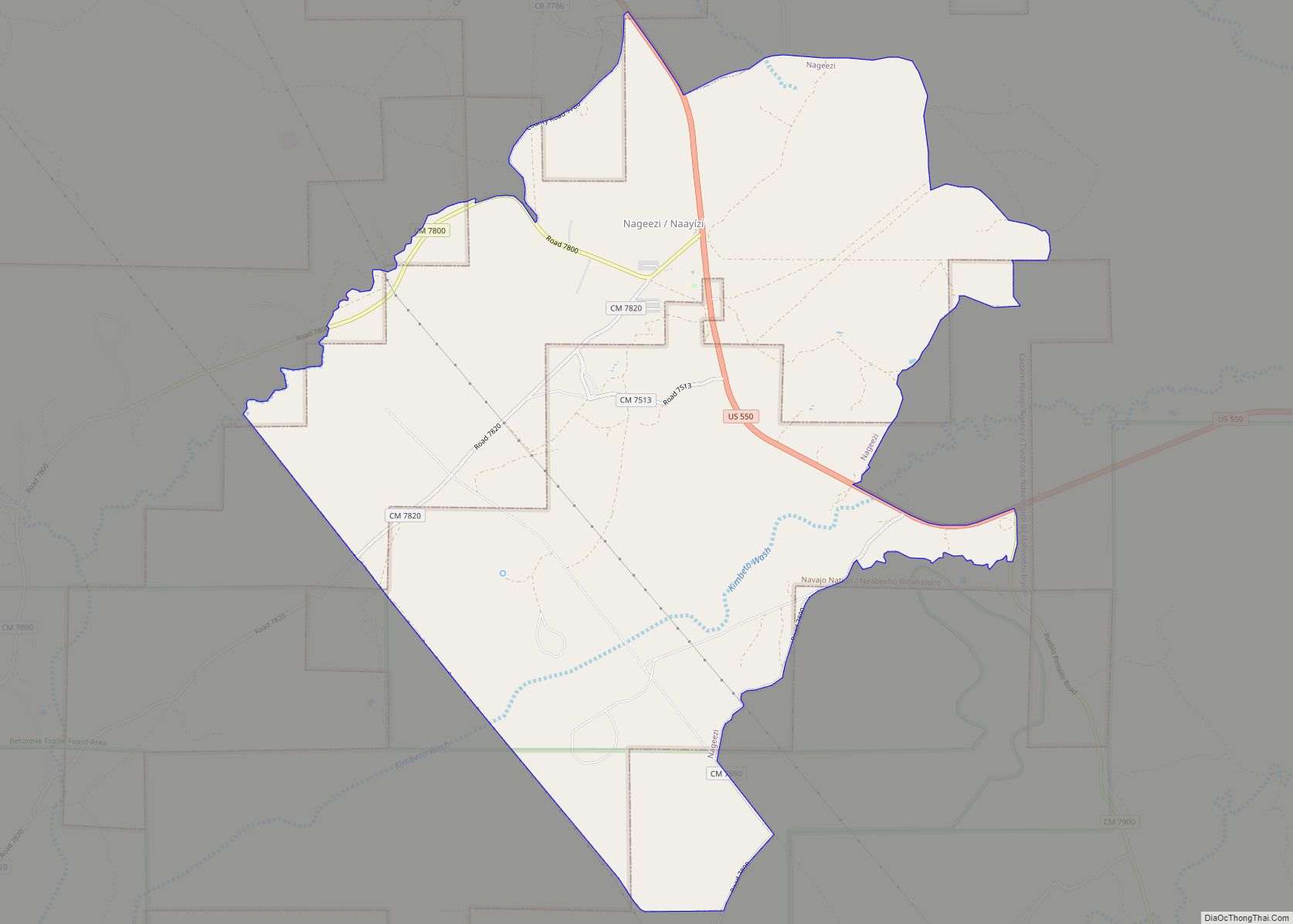 Map of Nageezi CDP