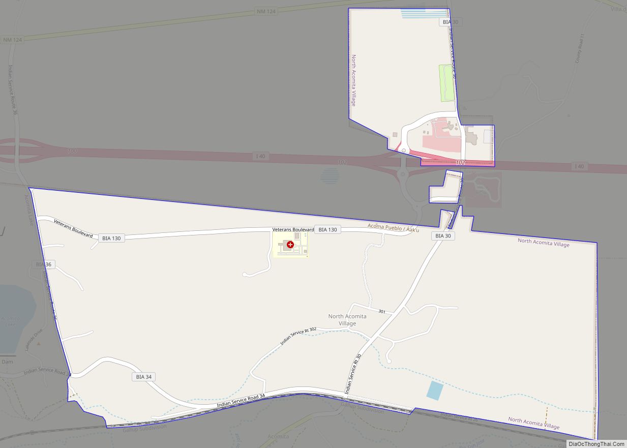 Map of North Acomita Village CDP