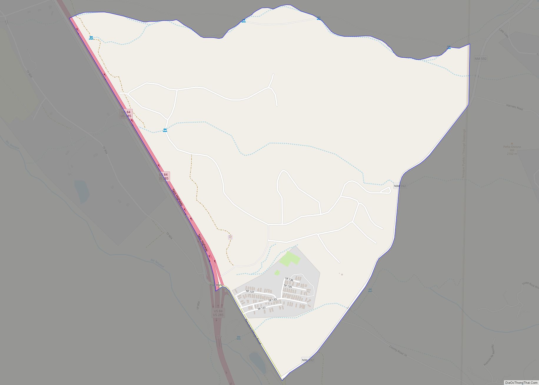 Map of Peak Place CDP