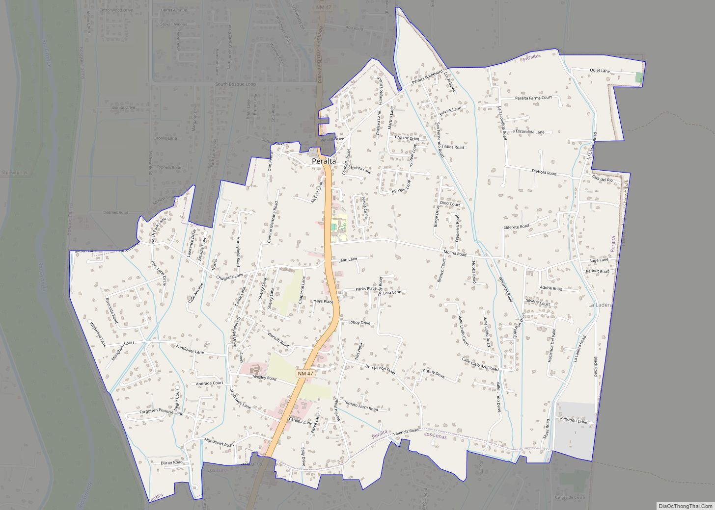 Map of Peralta town