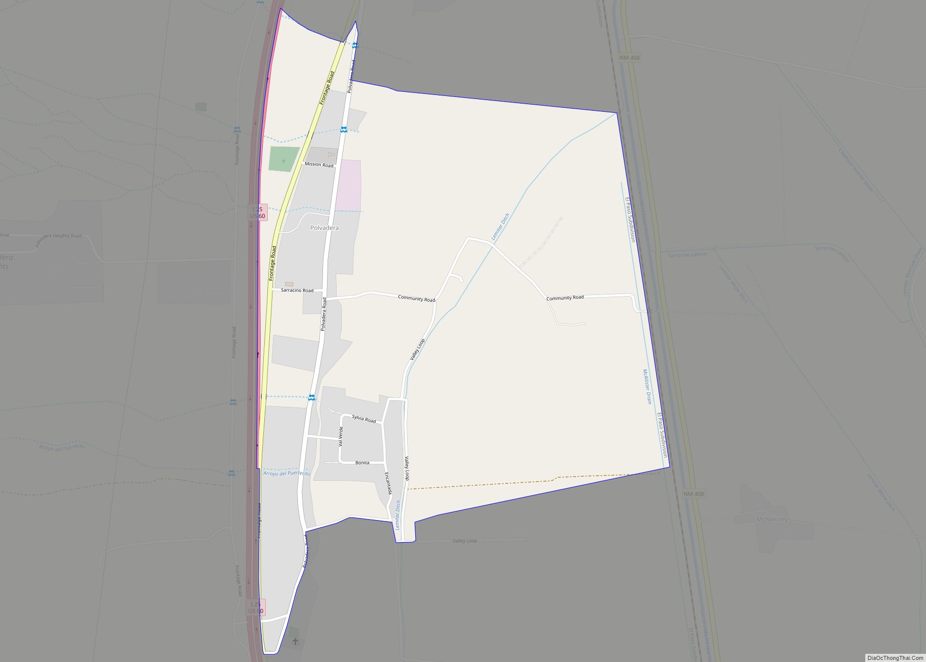 Map of Polvadera CDP