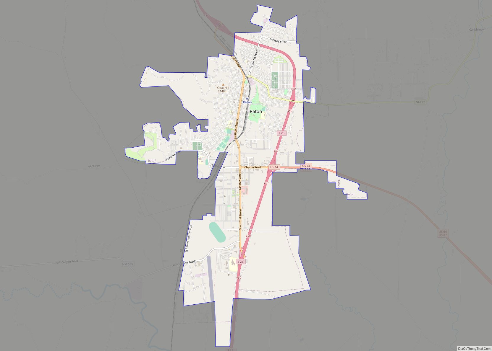 Map of Raton city