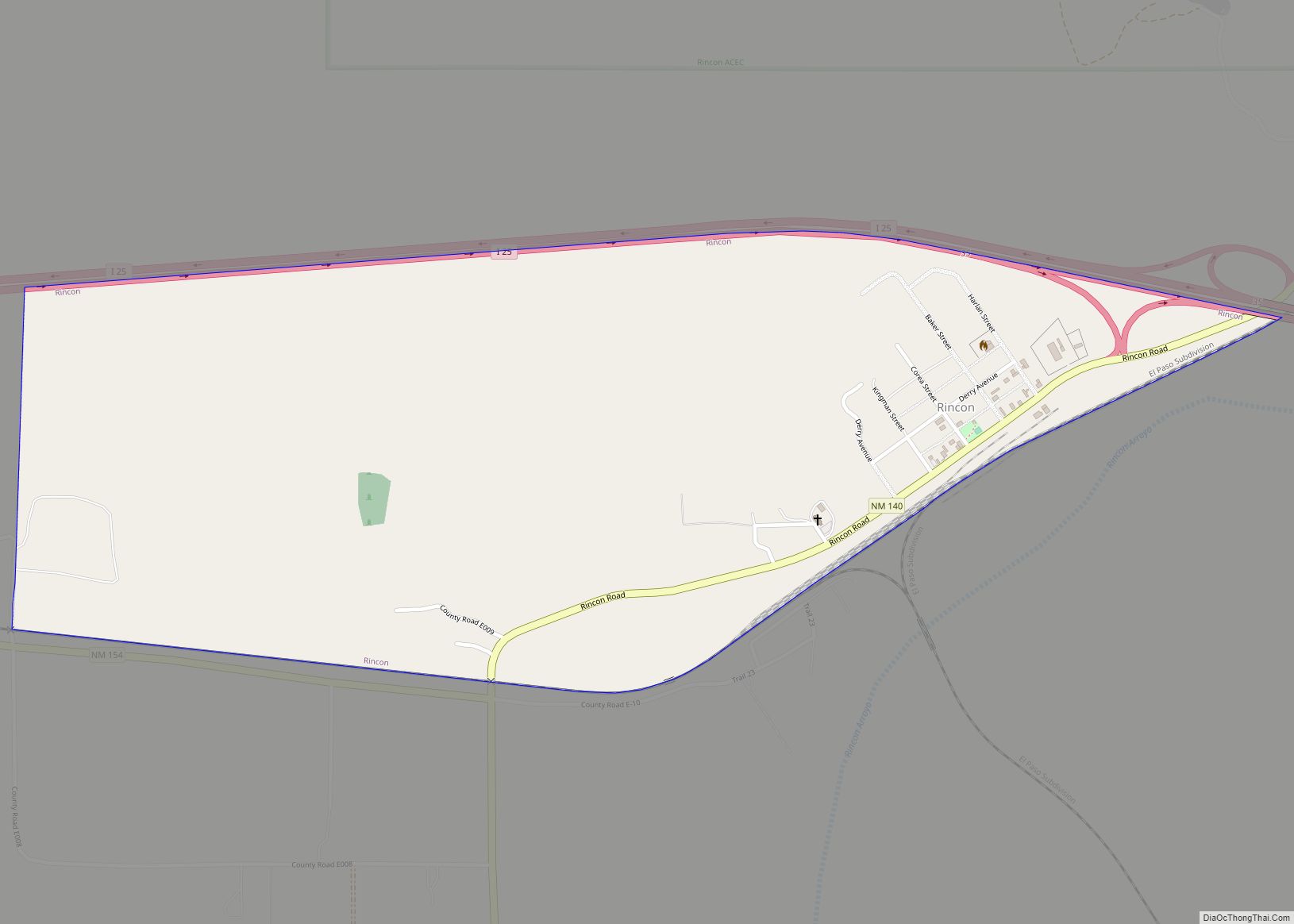 Map of Rincon CDP, New Mexico