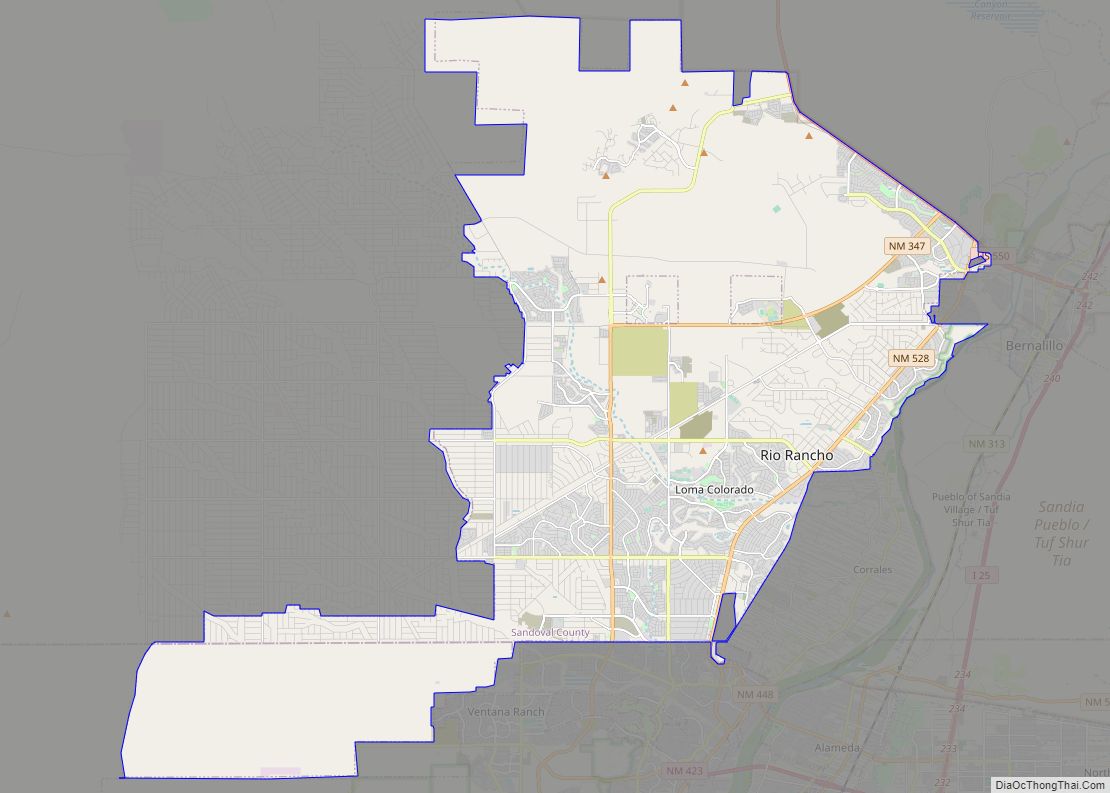 Map of Rio Rancho city