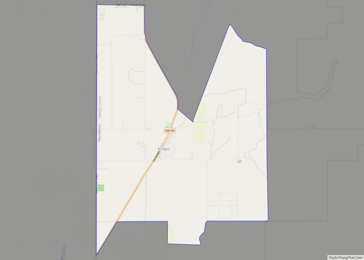 Map of Rodeo CDP, New Mexico