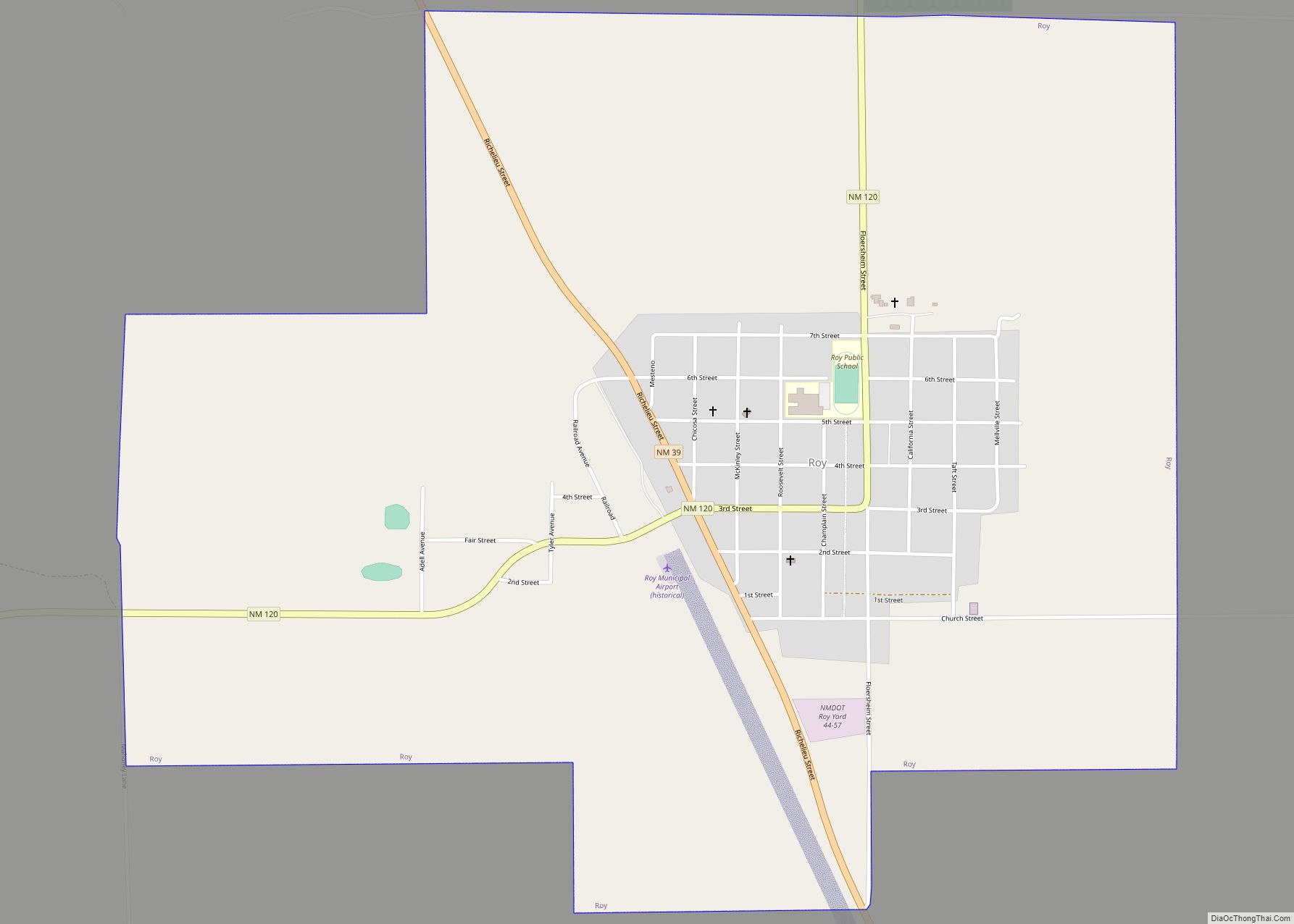 Map of Roy village, New Mexico