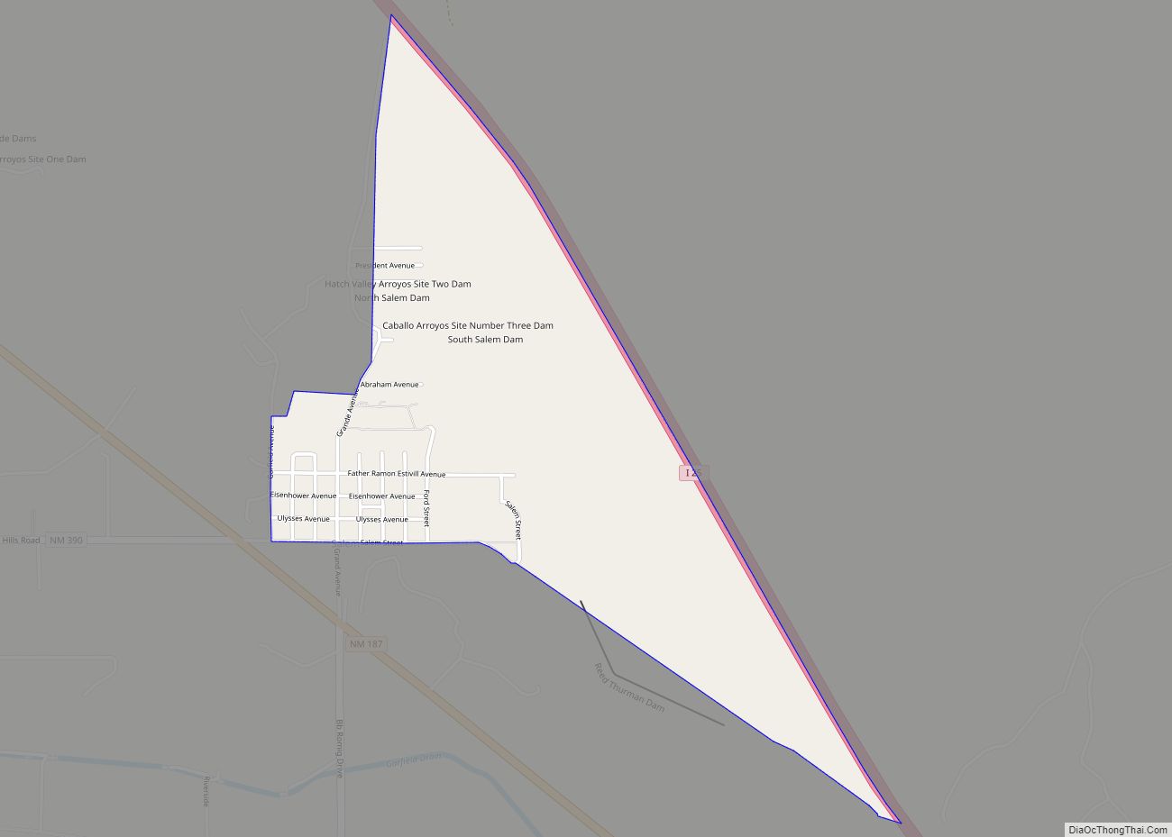 Map of Salem CDP, New Mexico