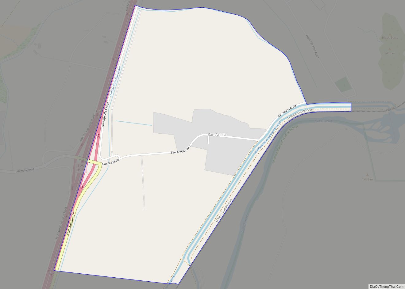Map of San Acacia CDP