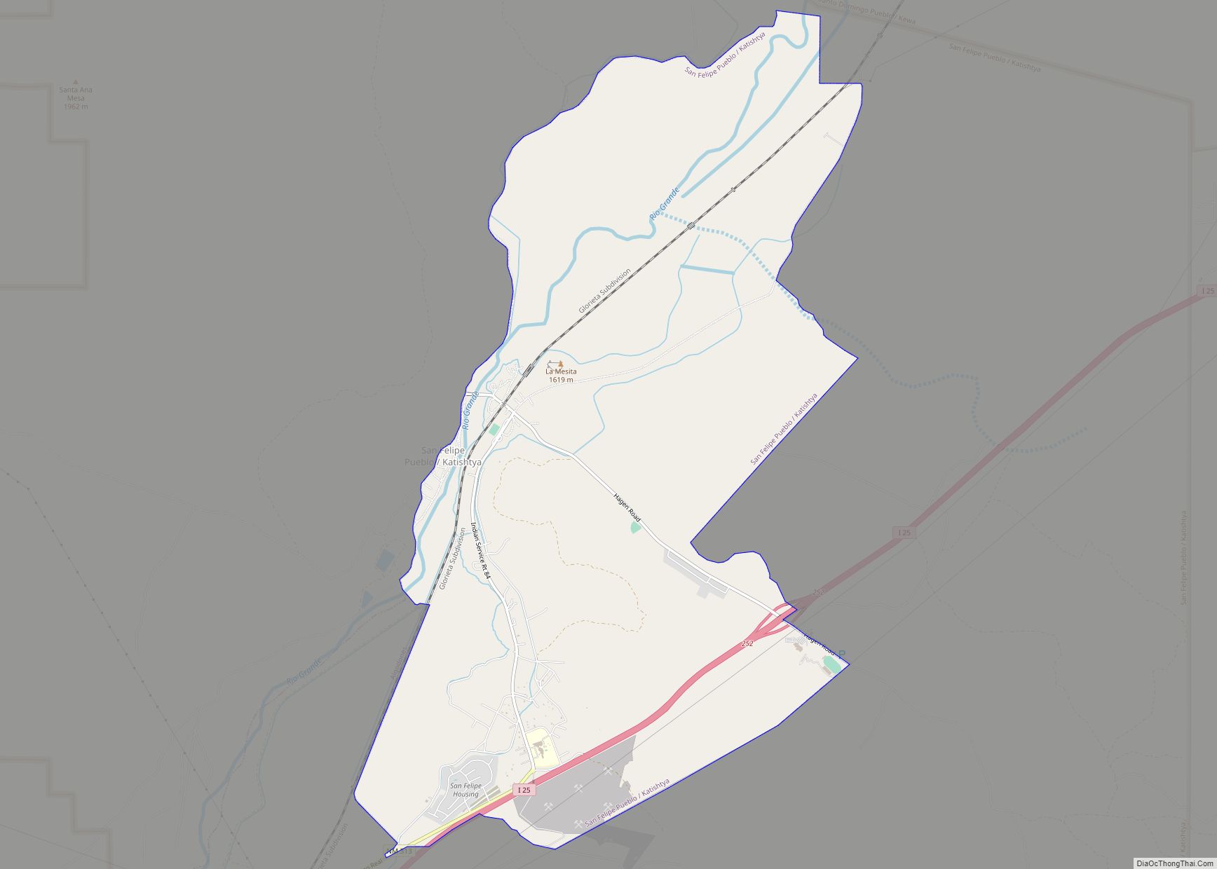 Map of San Felipe Pueblo CDP